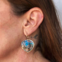 Chrysocolla in Quartz with Native Copper Earrings